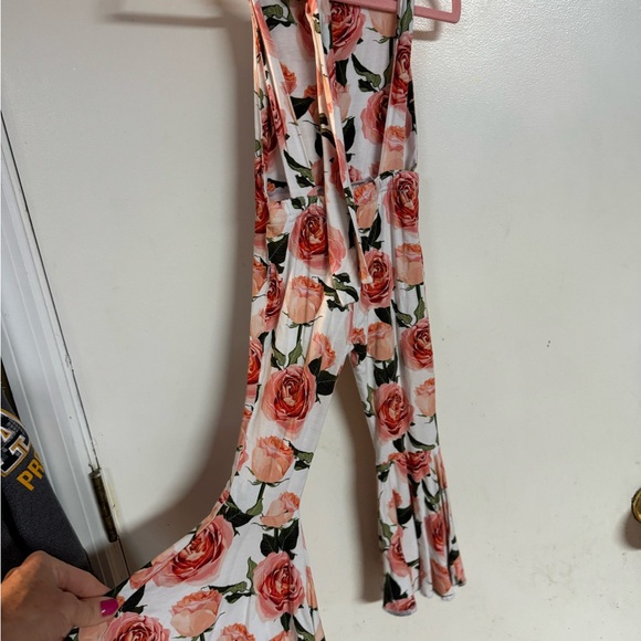 Bums & Roses Backless Rose Romper- Sold out - Picture 3 of 4